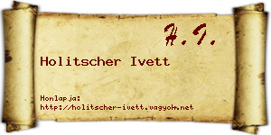 Holitscher Ivett névjegykártya